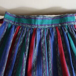 Vtg Assoc San Lucas Guatemala Handwoven Multi-color Stripe Wrap Skirt M